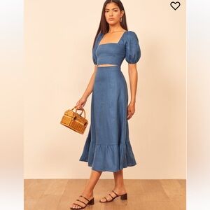 NWOT Reformation Yucca skirt and top set